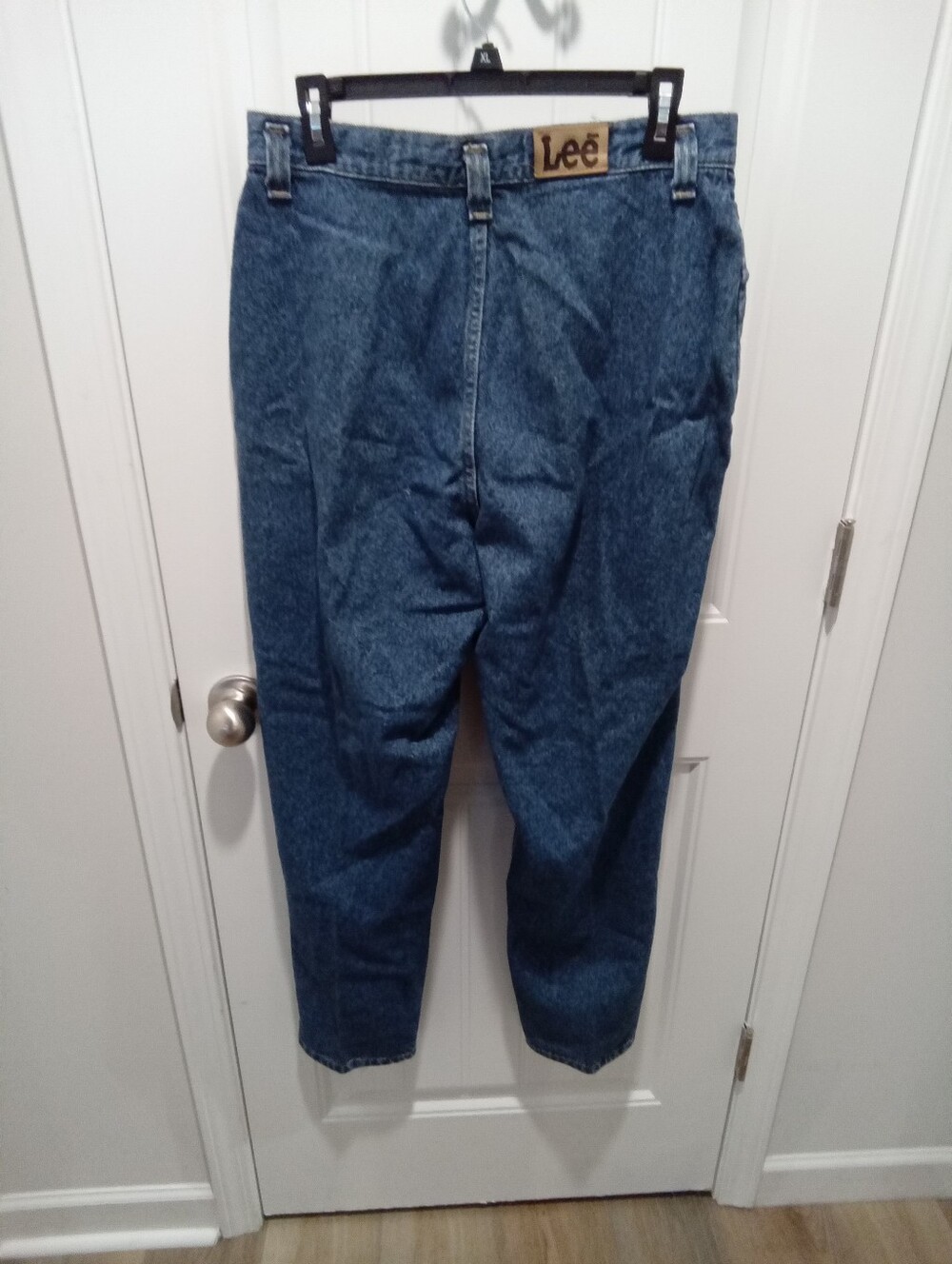Vintage 80's Lee Jeans Sz 32"-12 Ins 30" High-Rise Pleated Waist-Pocketless Back - Picture 10 of 14